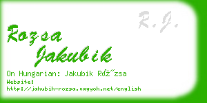 rozsa jakubik business card